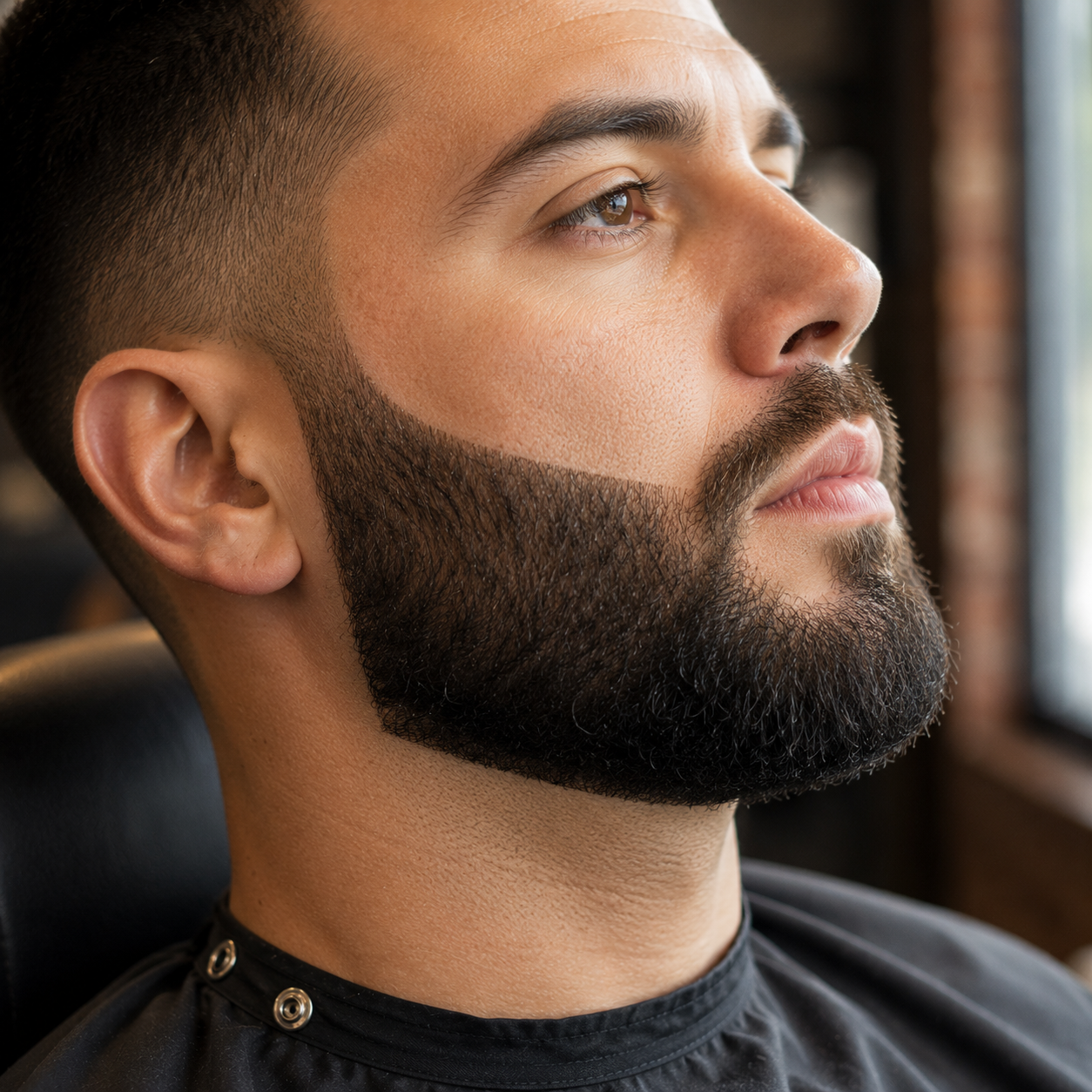 Beard sculpt, neckline cleaned up.