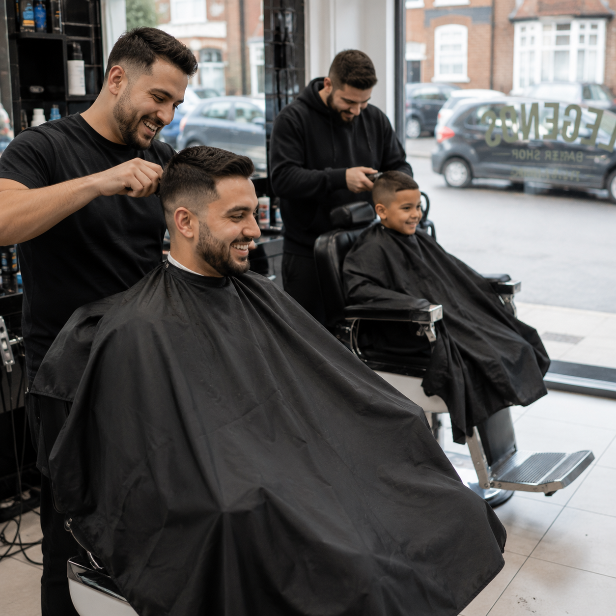 Father & son cuts on Saturday.